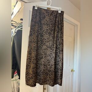 GAP Satin Leopard Print Skirt